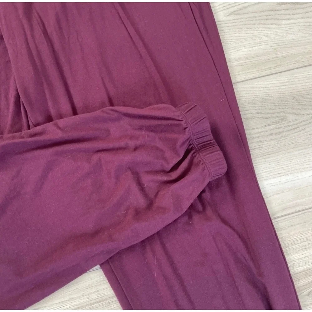 Lively Jumpsuit‎ Pajamas Sleepwear Burgundy Long Sleeve Drawstring Pockets L